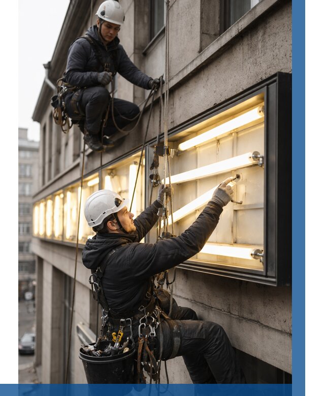 Замена ламп в вывеске в Кинешме под ключ от 3537 р. | ВЫСОТНИК-Кнш