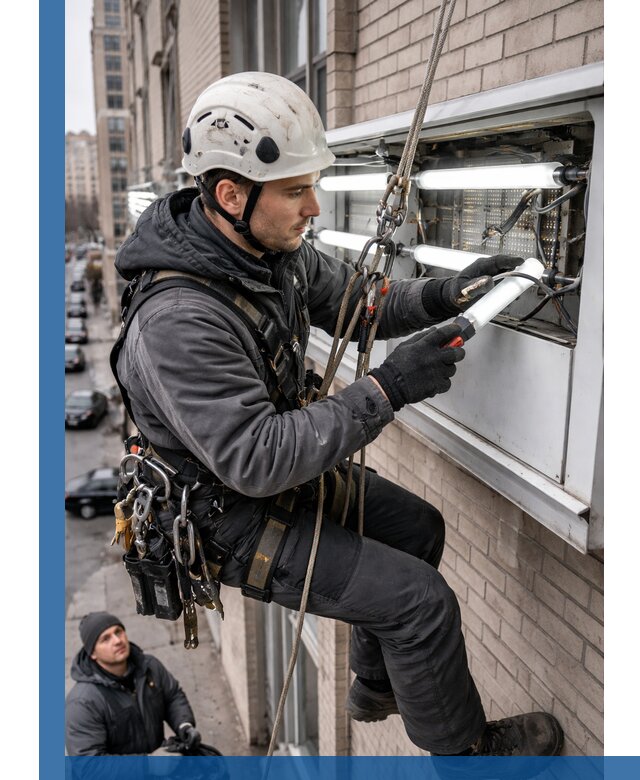 Профессиональная замена ламп в наружной вывеске в Кинешме