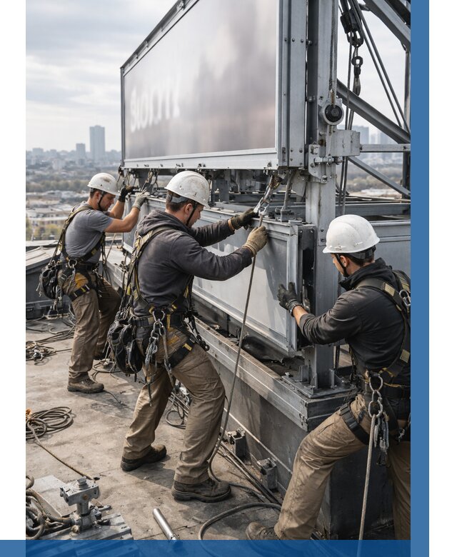 Монтаж крышной рекламной конструкции в Кинешме от 60642 р.|ВЫСОТНИК-Кнш