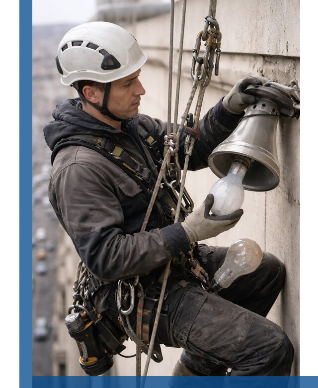 Замена ламп на высоте в Кинешме профессионально и быстро