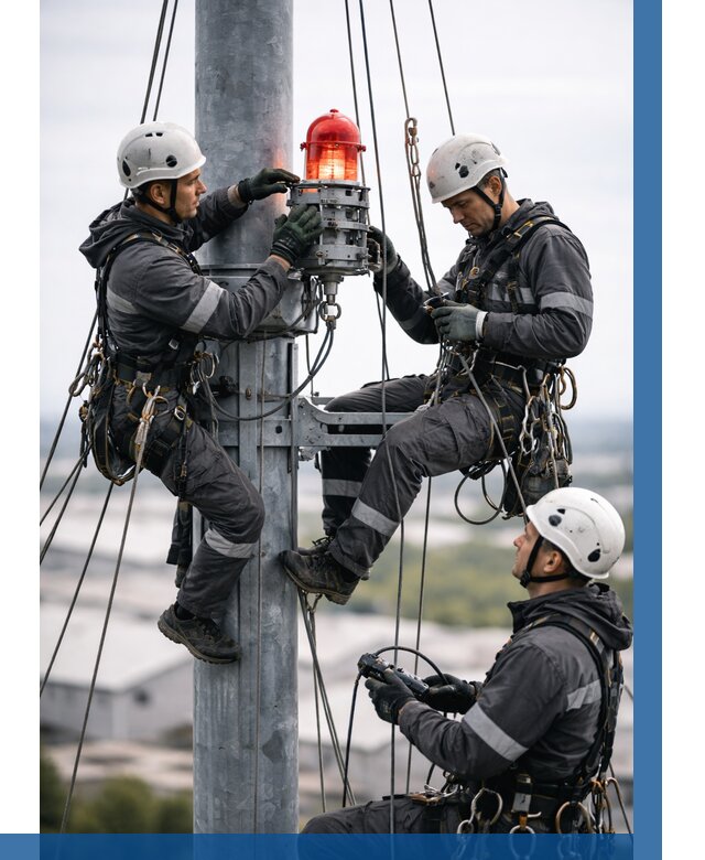 Монтаж заградительных огней в Кинешме от 8591 р. | ВЫСОТНИК-Кнш