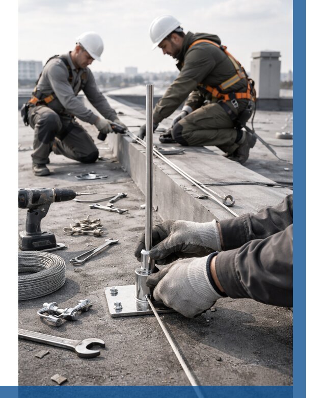 Монтаж молниезащиты на кровле в Кинешме цена от 25268 р. | ВЫСОТНИК-Кнш