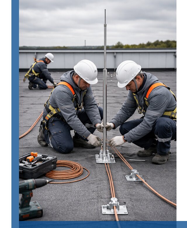 Монтаж молниезащиты на кровле в Кинешме под ключ с гарантией