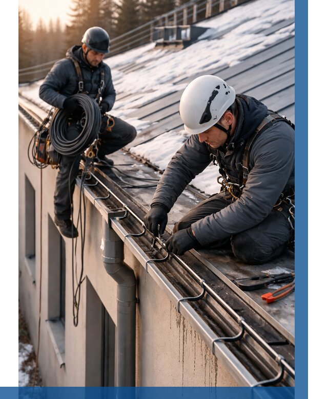 Монтаж греющего кабеля на кровле в Кинешме от 455 р. | ВЫСОТНИК-Кнш
