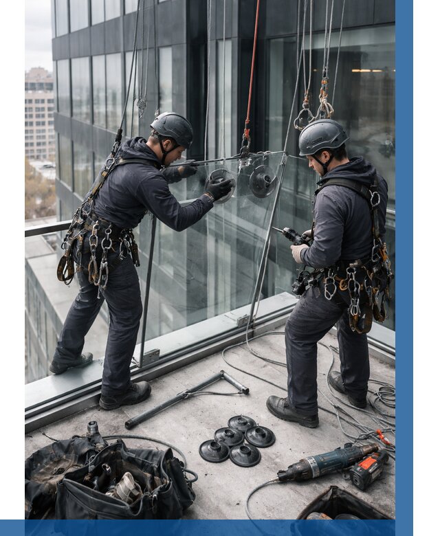 Монтаж стеклянных ограждений в Кинешме от 2527 р. | ВЫСОТНИК-Кнш