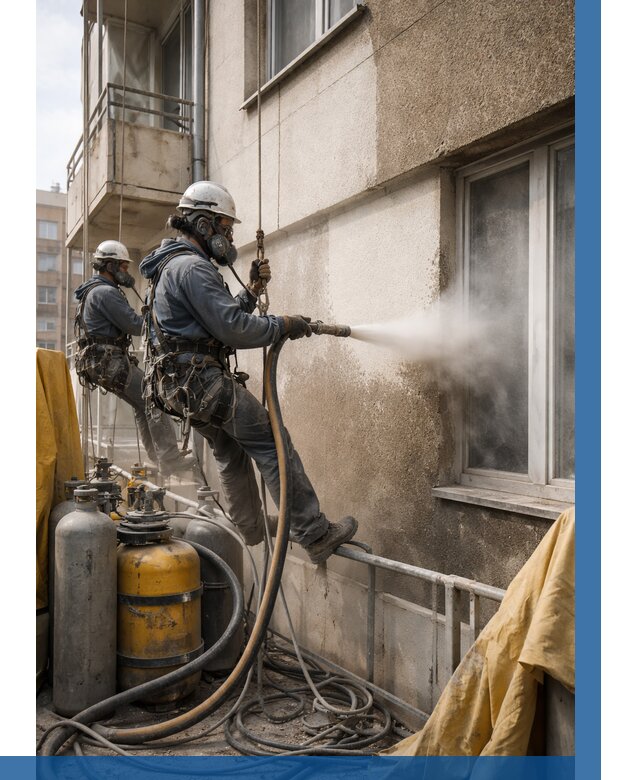 Пескоструйная очистка фасада в Кинешме от 657 р. | ВЫСОТНИК-Кнш