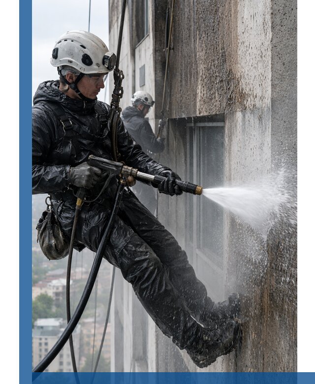 Гидроструйная очистка фасадов и конструкций в Кинешме