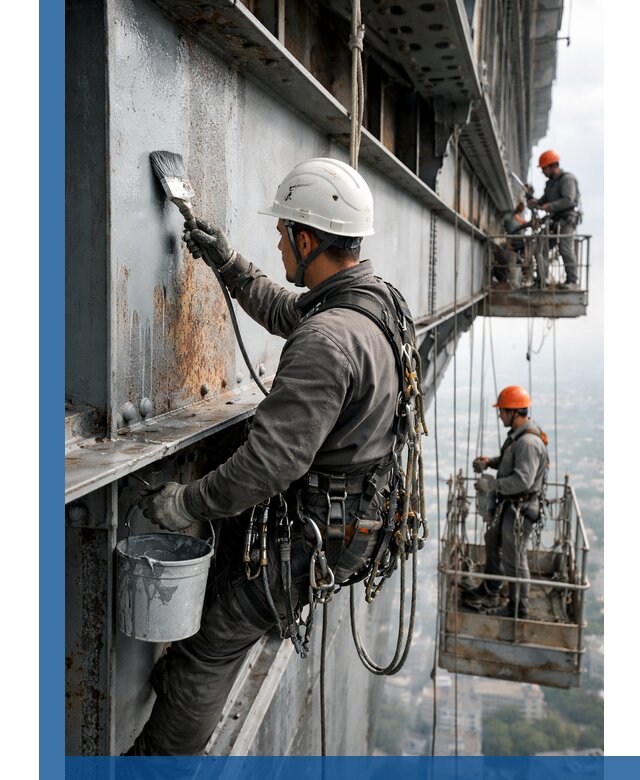 Покраска металлоконструкций на высоте в Кинешме профессионально