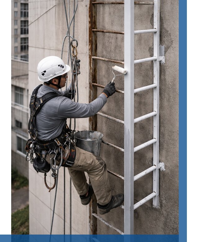 Покраска пожарных лестниц в Кинешме от 4548 р. | ВЫСОТНИК-Кнш
