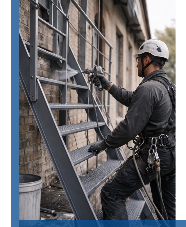 Покраска и антикоррозионная защита пожарных лестниц в Кинешме