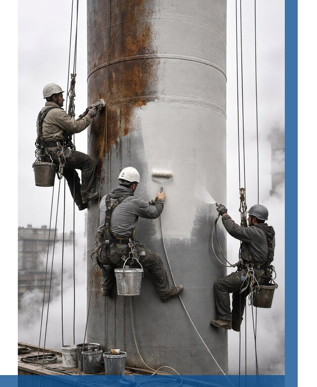 Покраска дымовых труб в Кинешме от 8591 р. | ВЫСОТНИК-Кнш