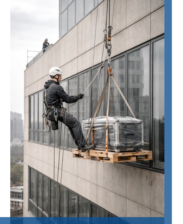 Спуск груза по фасаду в Кинешме от 3537 р. | ВЫСОТНИК-Кнш