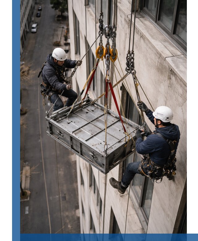 Спуск и подъем грузов по фасаду в Кинешме для зданий