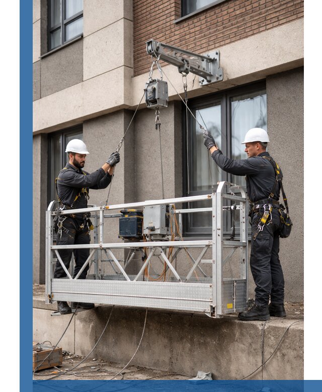 Монтаж и подъем фасадной люльки в Кинешме с гарантией безопасности