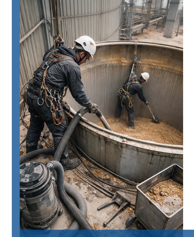 Профессиональная чистка зерновых бункеров в Кинешме с выездом