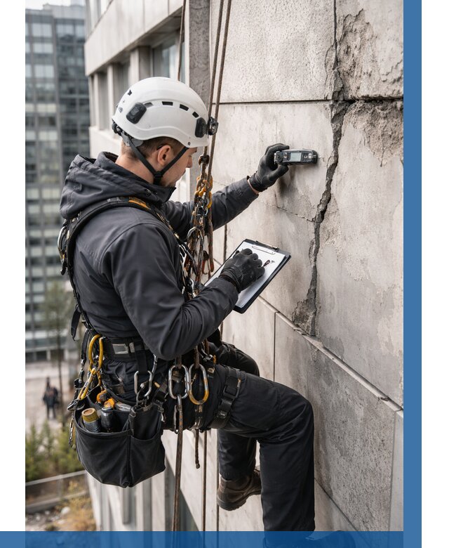 Обследование фасада альпинистами в Кинешме от 121 р. | ВЫСОТНИК-Кнш