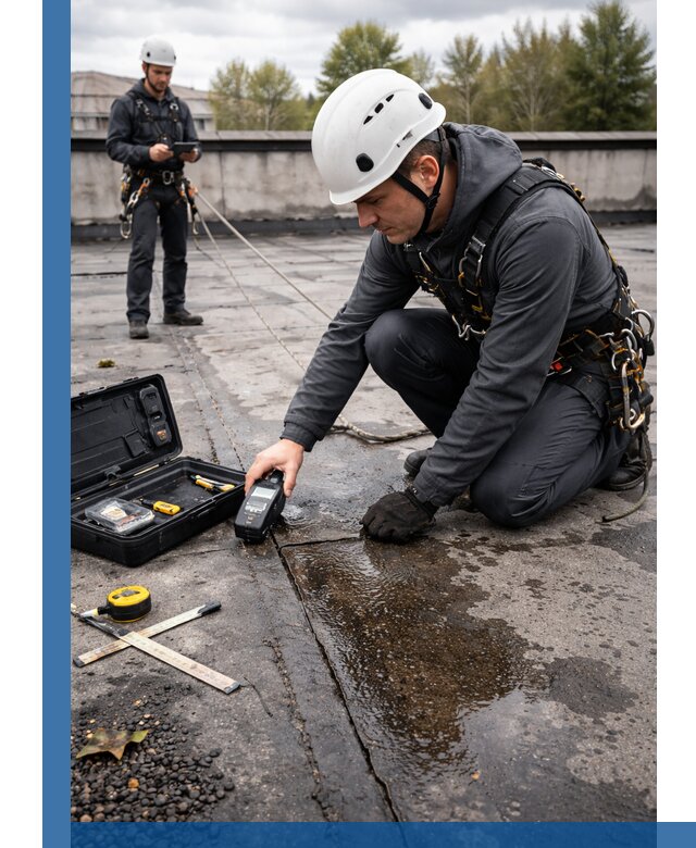 Обследование кровли на протечки и выявление дефектов в Кинешме