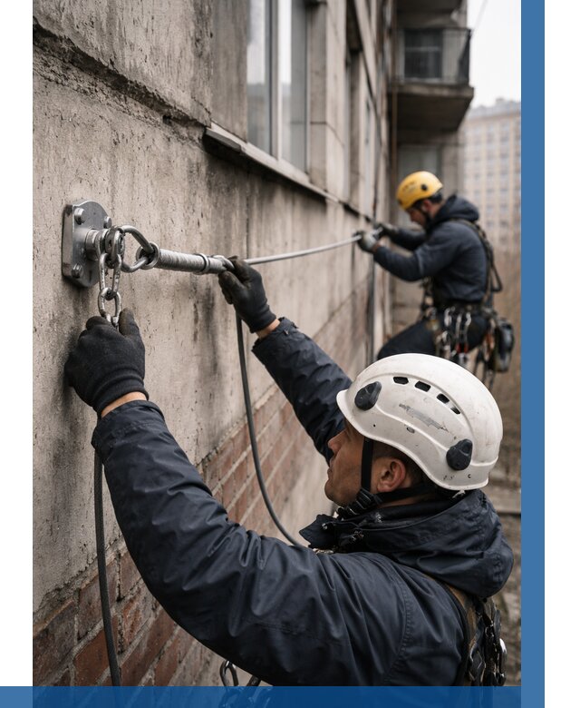 Монтаж анкерных линий в Кинешме от 3032 р. | ВЫСОТНИК-Кнш